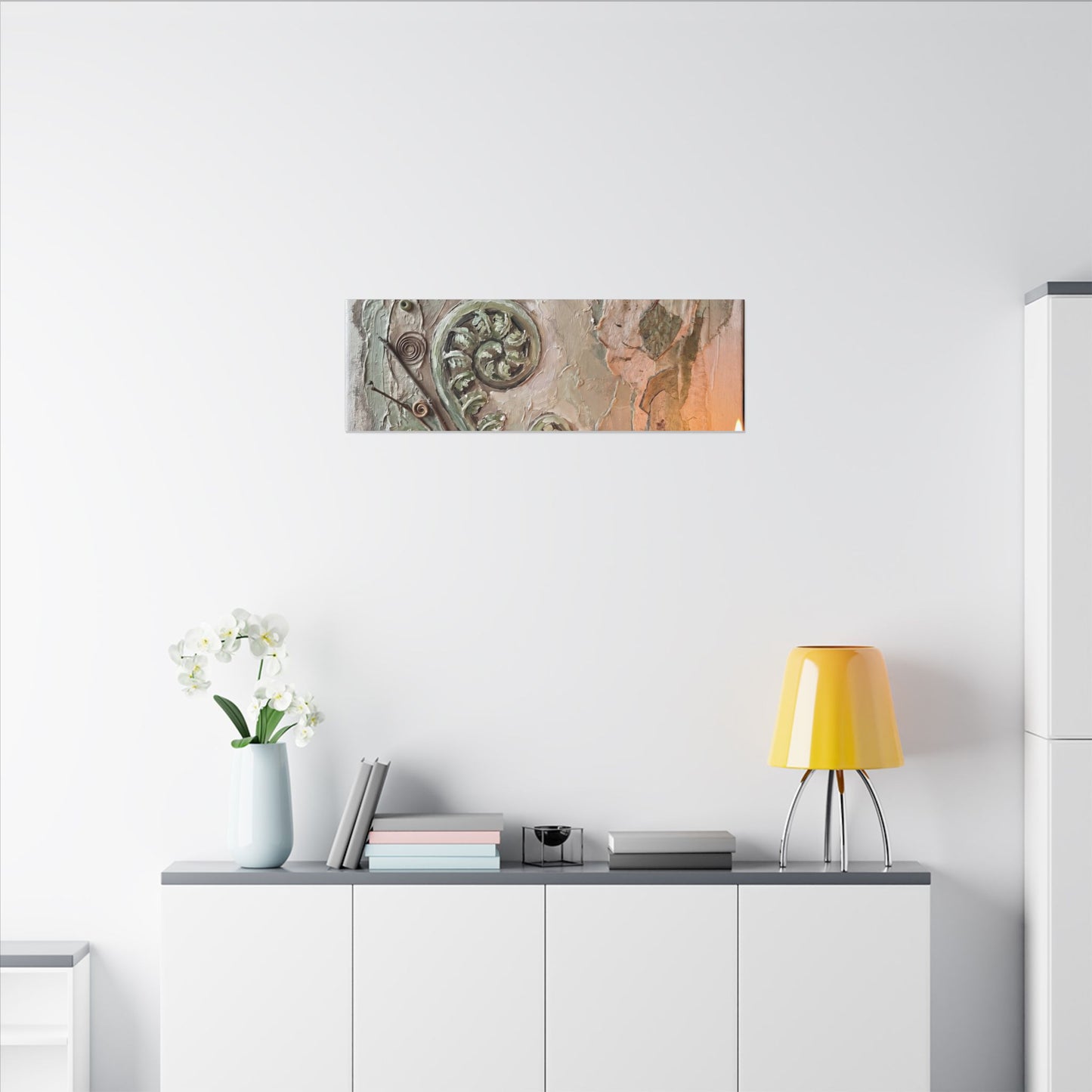 Datsuzoku Fern Unfurling Canvas Art - Japandi Texture