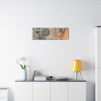 Datsuzoku Fern Unfurling Canvas Art - Japandi Texture