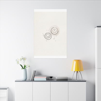 River Stones Canvas Art | Winter Japandi Minimal Line Art