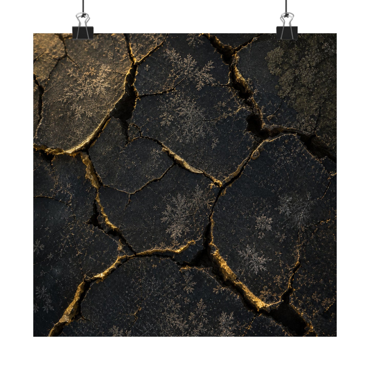 Cracked Earth Shadow Zen Wall Art Print | Atmospheric Dark Japandi Art