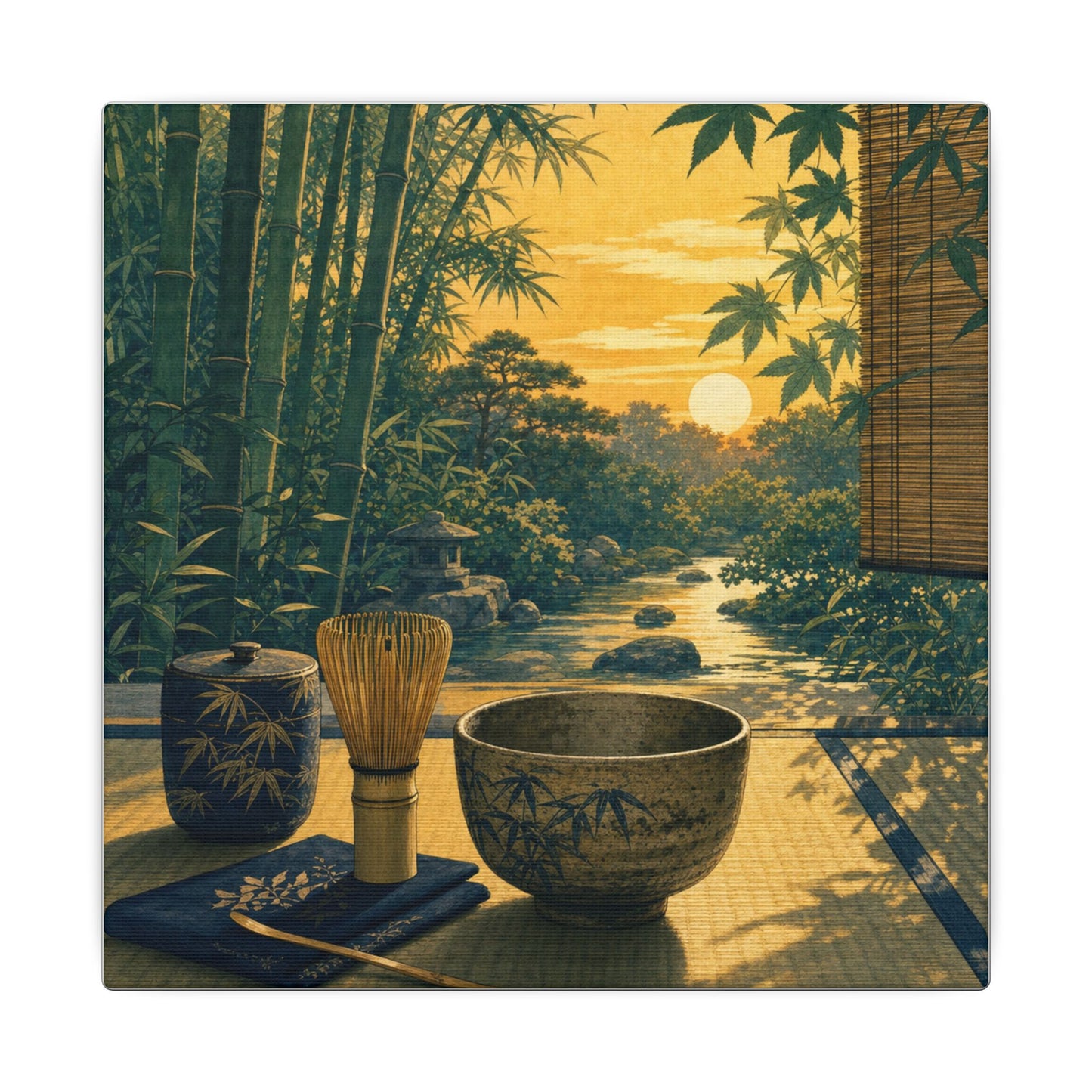 Ma Tea Ceremony Canvas Art - Zen Ukiyo E Inspired