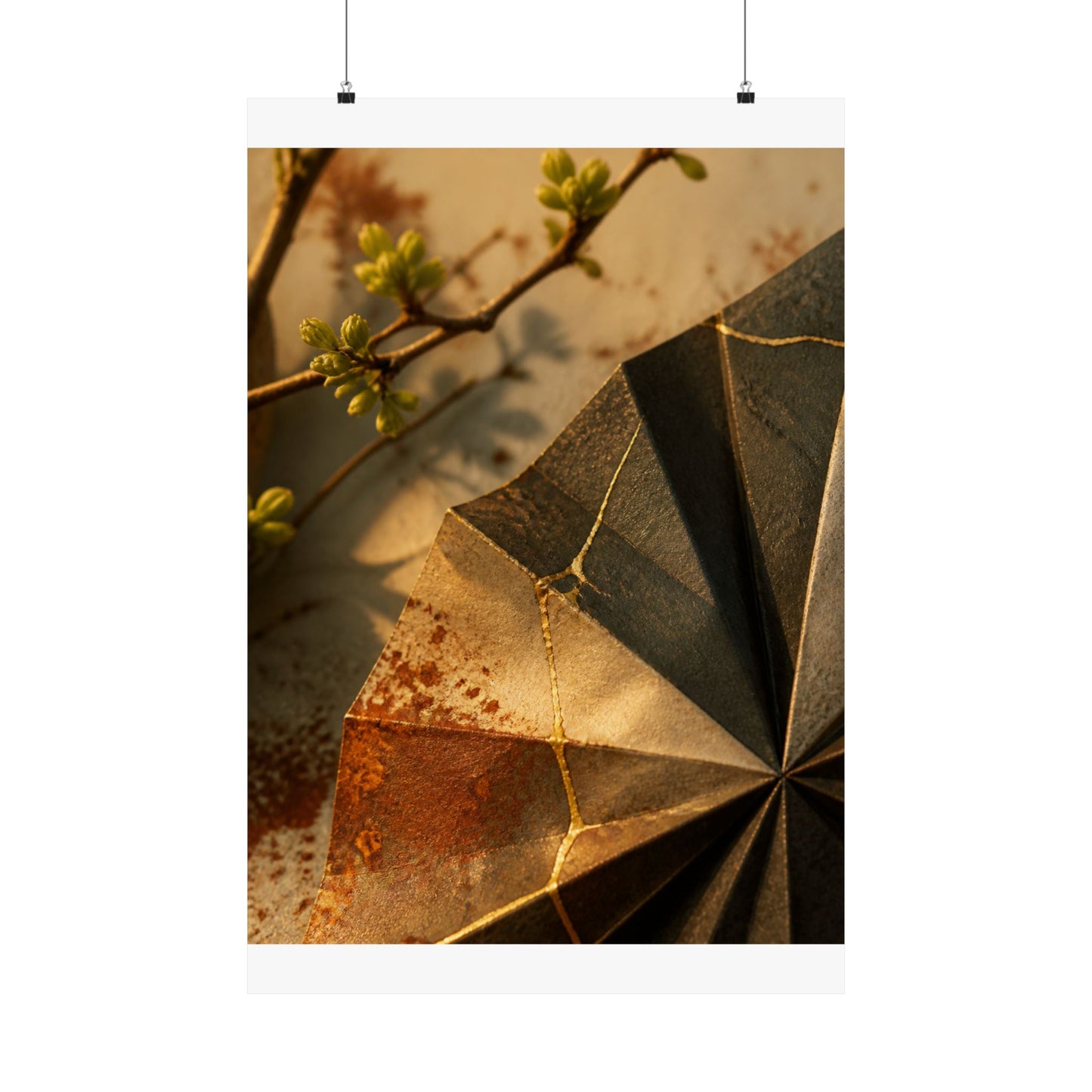 Artful Paper Fold Wall Art Print - Broken Beauty Kintsugi