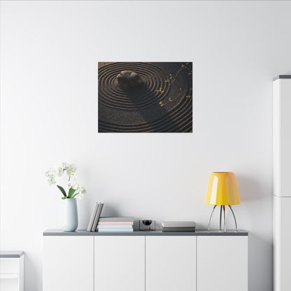 Rock Garden Shadow Zen Canvas Art | Bold Dark Japandi Art