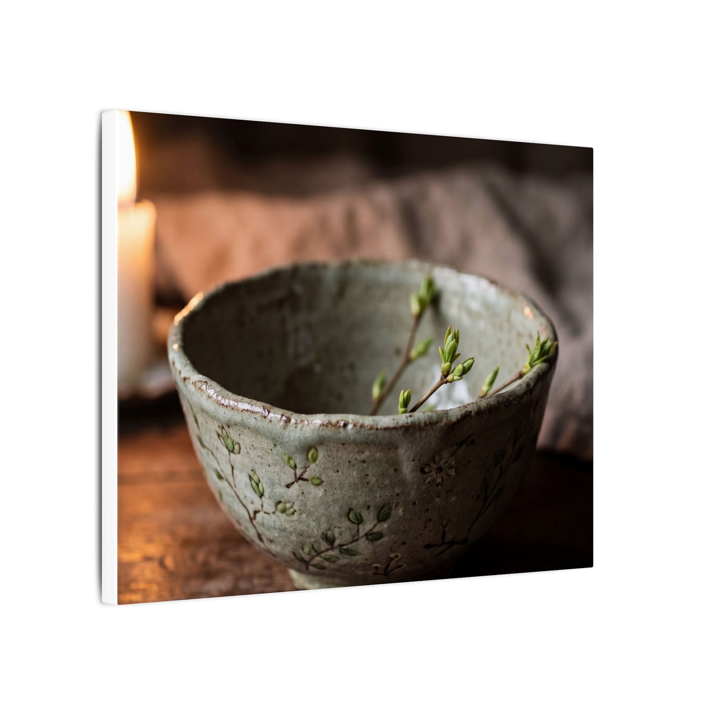 Ceramic Bowl Spring Canvas Art | Japandi Neutral Design