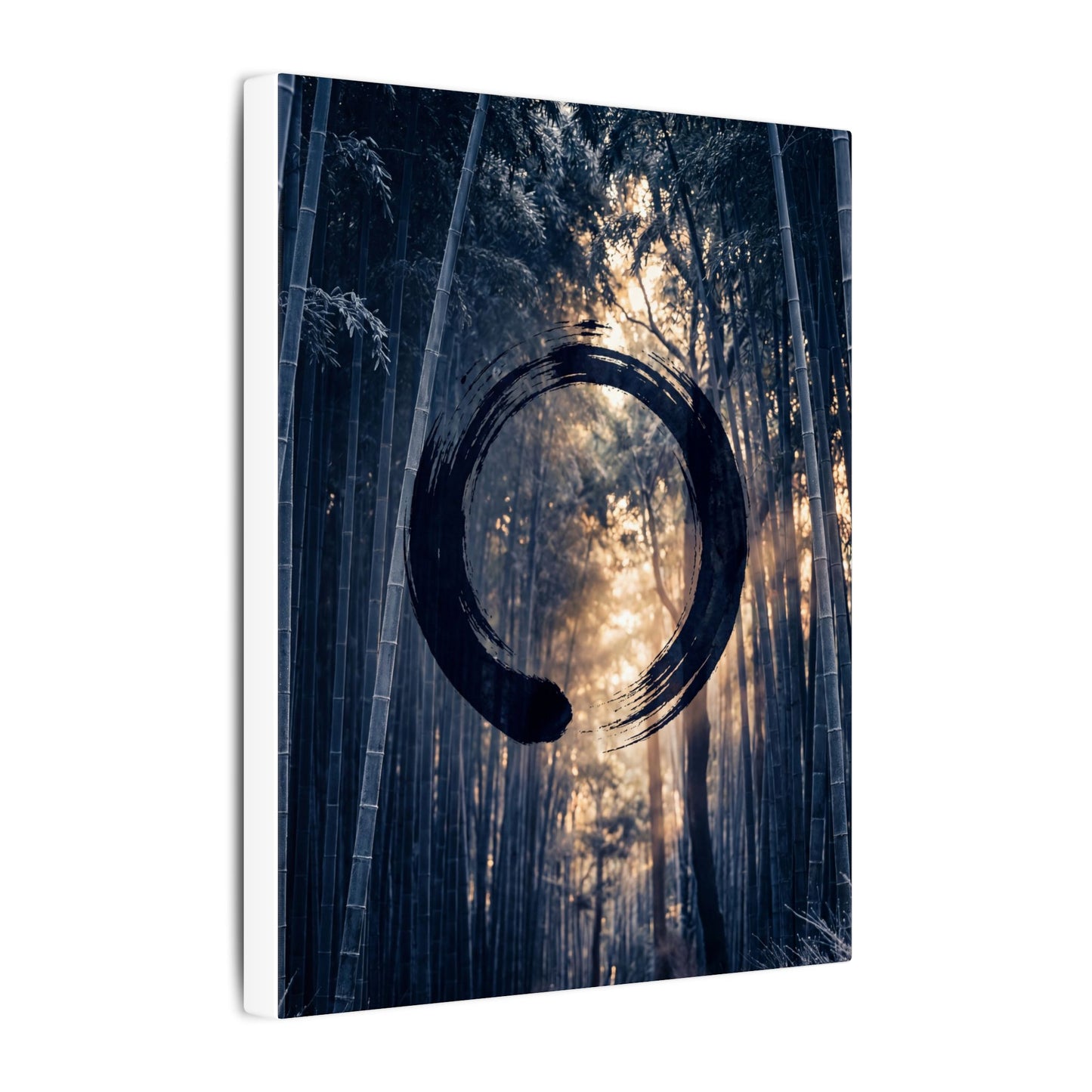 Bamboo Grove Canvas Art | Winter Zen Enso Art