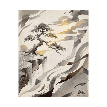 Pine Tree Japanese Pattern Wall Art Print | Cozy Japandi Art