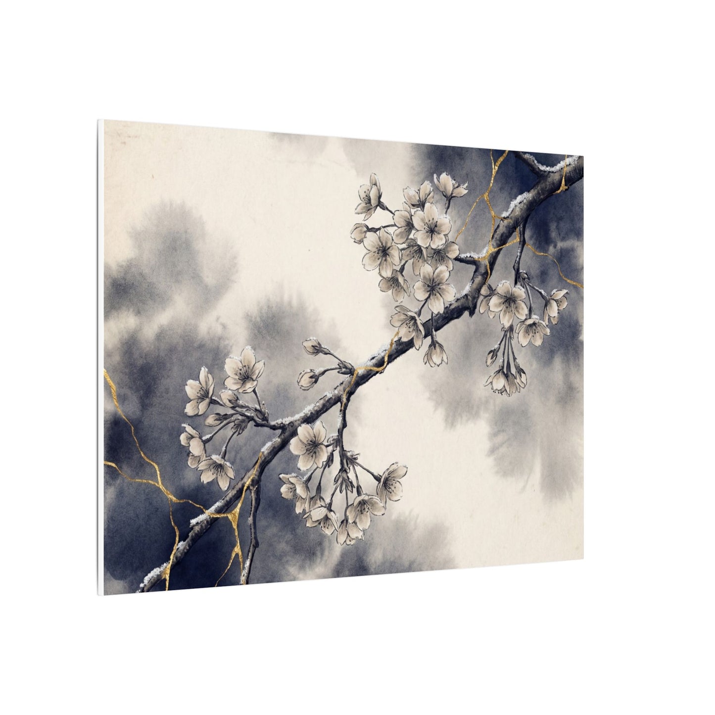 Ma Cherry Blossom Canvas Art - Kintsugi Gold Vein