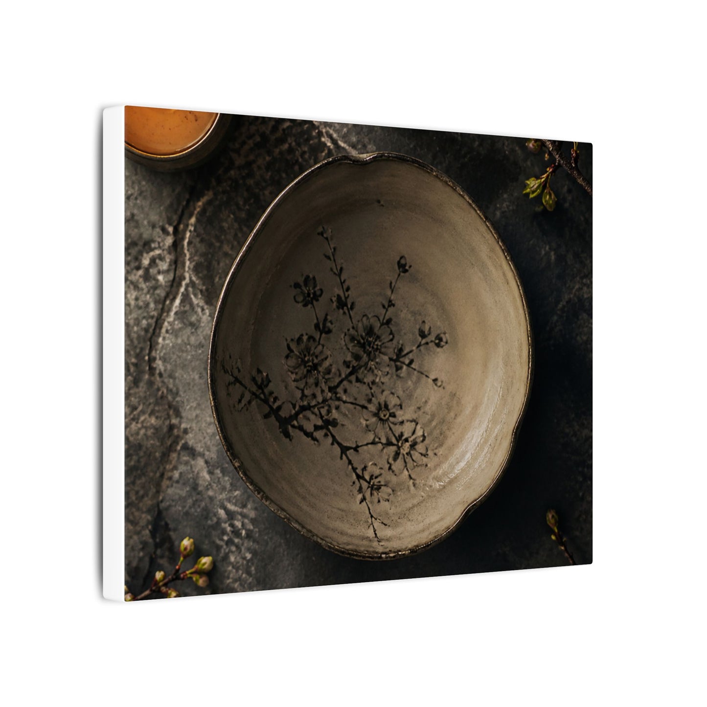 Ceramic Bowl Spring Canvas Art | Japandi Earthy Design