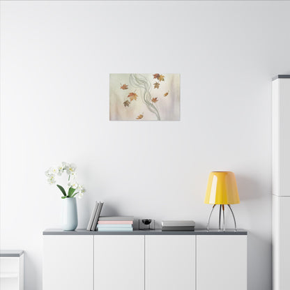 Incense Smoke Canvas Art | Autumn Japandi Watercolor Art