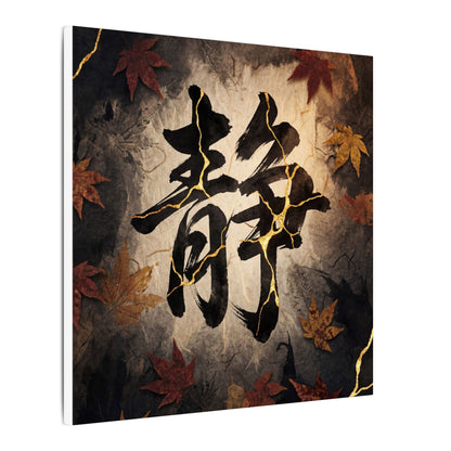 Autumn Calligraphy Gold Repair Canvas Art | Philosophical Decor