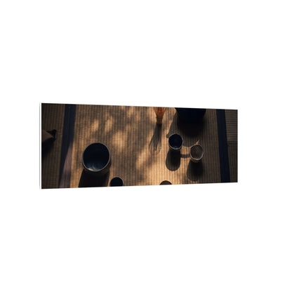 Shibui Tea Ceremony Canvas Art - Dark Japandi Shadow Zen