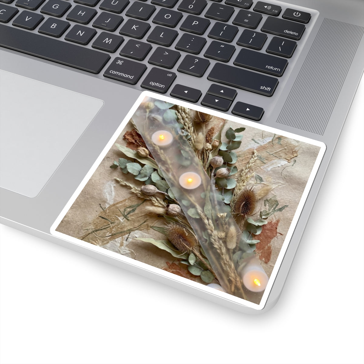 Dried Flowers Texture Sticker | Elegant Japandi Art Art Print