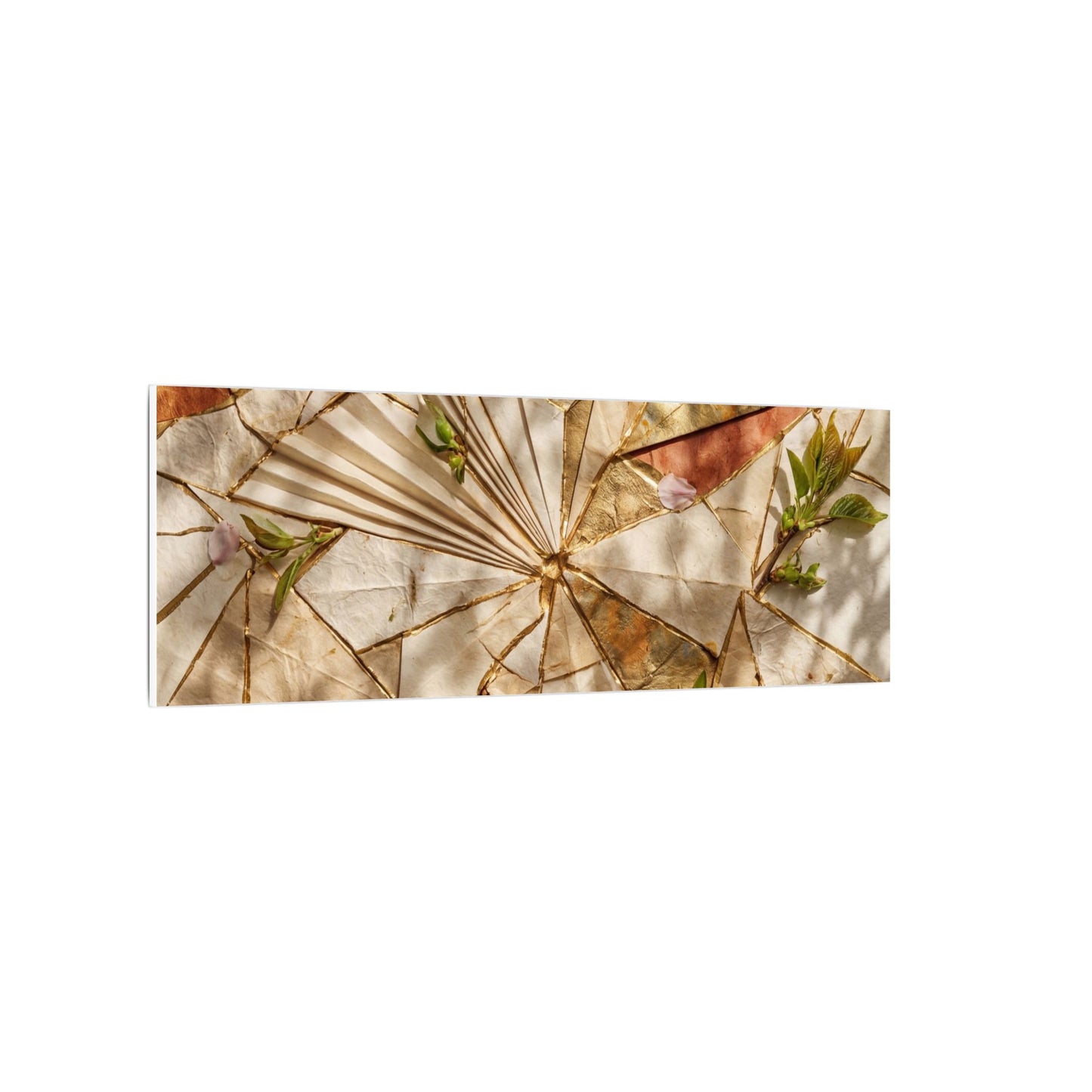 Resilient Paper Fold Canvas Art - Gold Repair Kintsugi