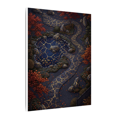 Moonlit Garden Gold Vein Canvas Art | Resilient Kintsugi Art
