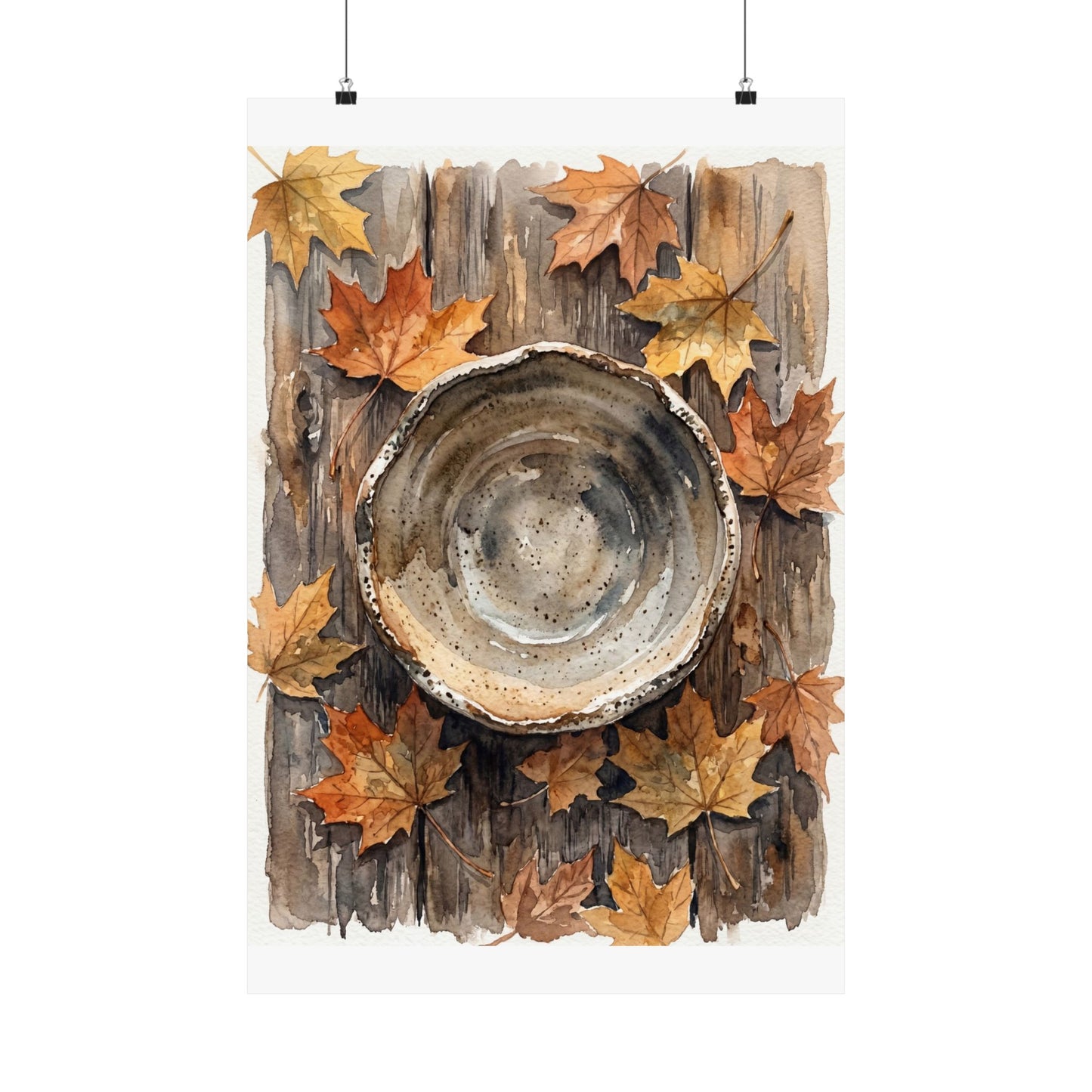 Ceramic Bowl Watercolor Wall Art Print | Elegant Japandi Art
