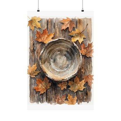 Ceramic Bowl Watercolor Wall Art Print | Elegant Japandi Art