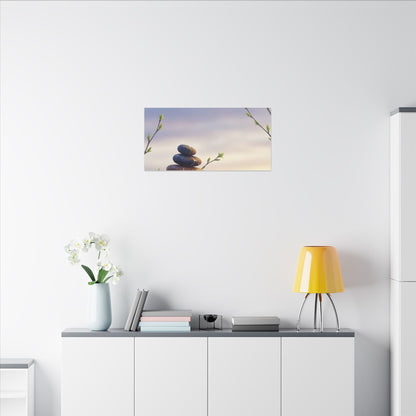 Spring River Stones Gold Vein Canvas Art | Philosophical Decor