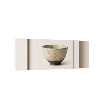 Kintsugi Charcoal Canvas Art