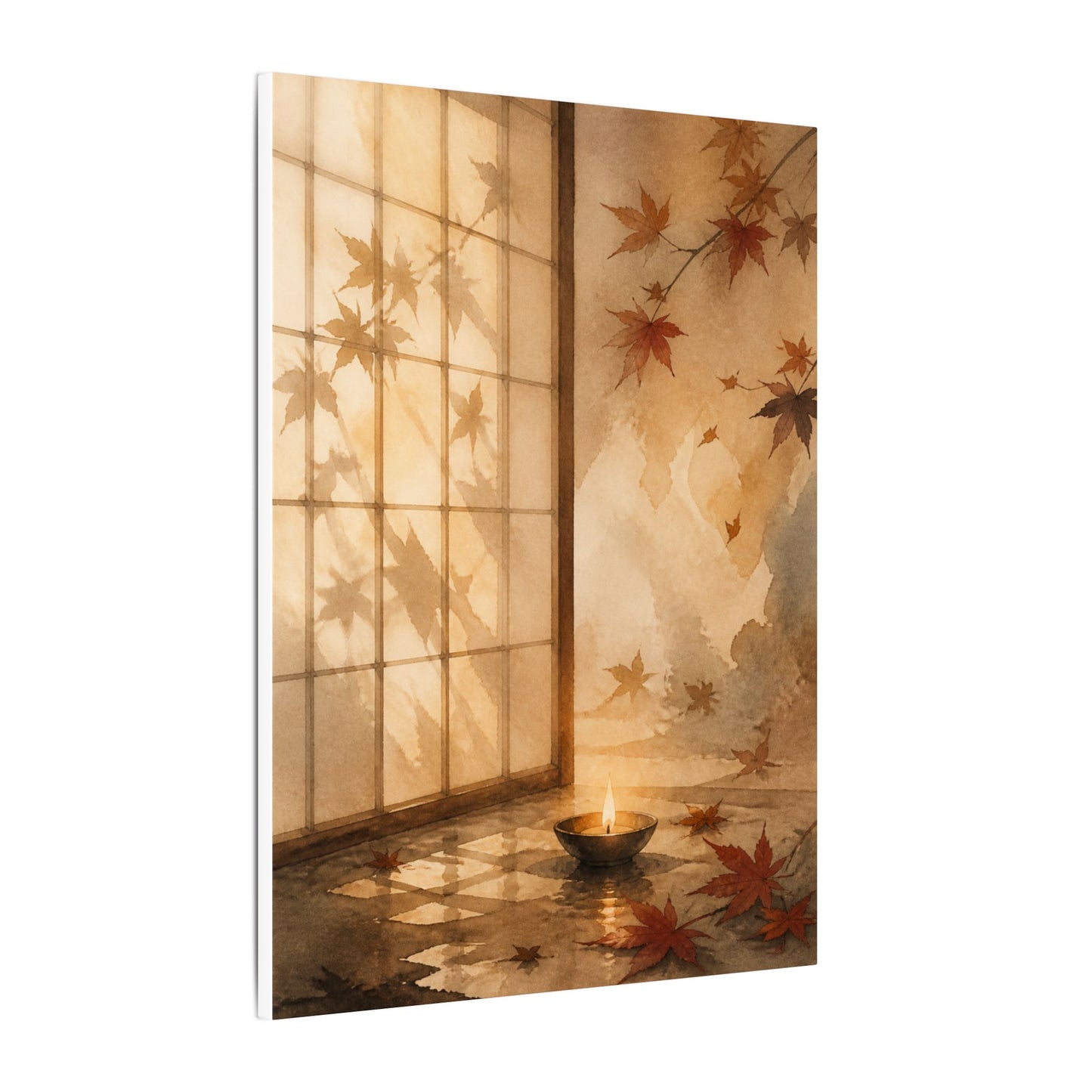Candlelight Shoji Screen Canvas Art - Japandi Ma