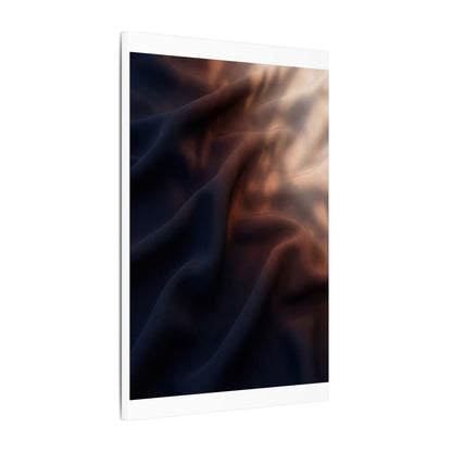 Dark Japandi Silk Drape in Dawn | Shadow Zen Canvas Art