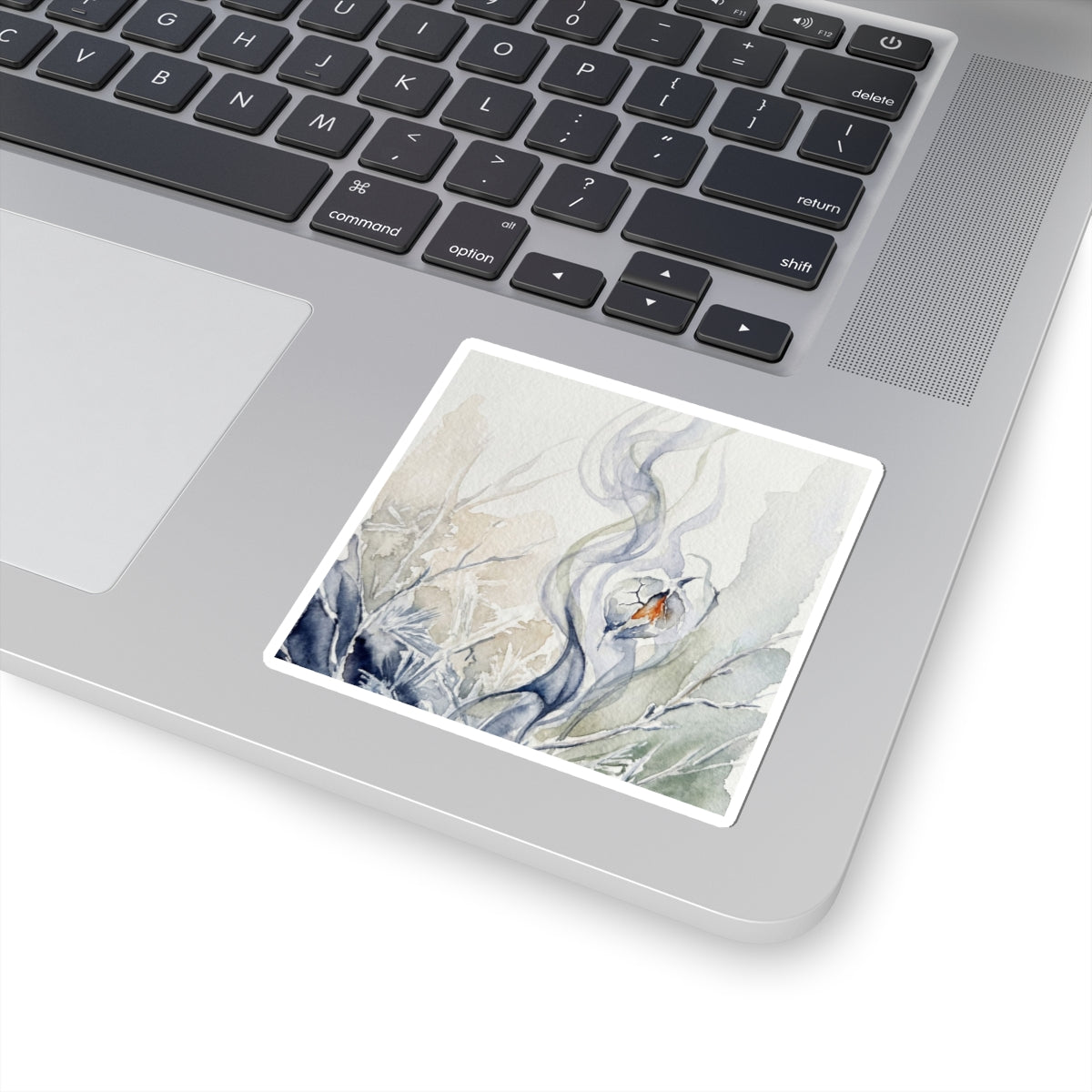 Datsuzoku Incense Smoke Sticker - Japandi Watercolor Art Print