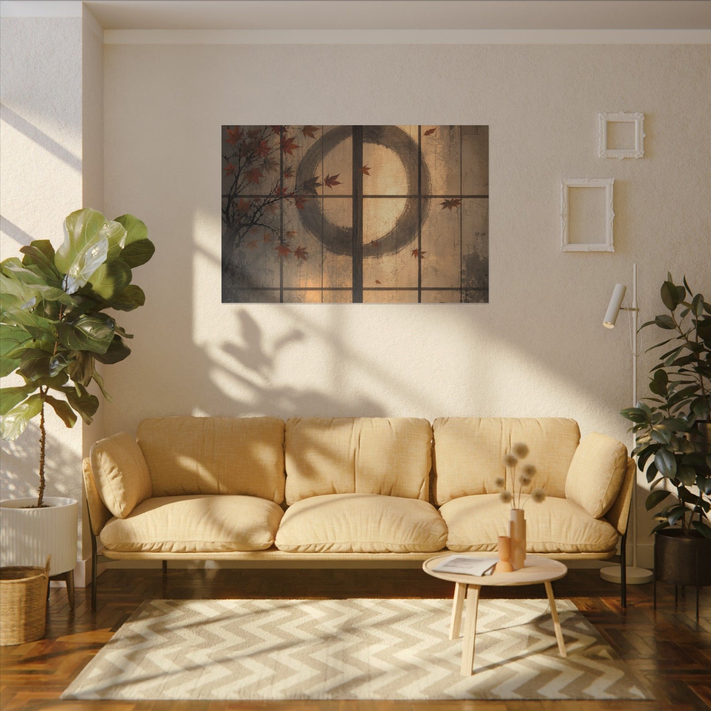 Shoji Screen Texture Canvas Art | Earthy Japandi Art