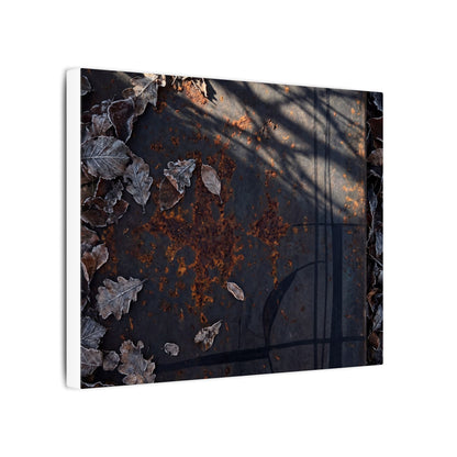 Shibui Rust Patina Canvas Art - Dark Japandi Charcoal Ink