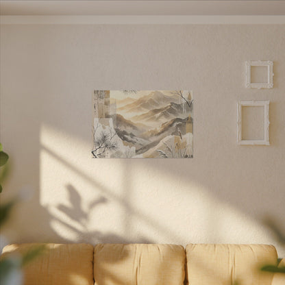Shibui Mountain Mist Canvas Art - Japandi Japanese Pattern