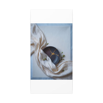 Ma Silk Drape Canvas Art - Kintsugi Gold Repair