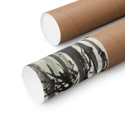 Bamboo Grove Sumi E Wall Art Print | Tranquil Zen Art