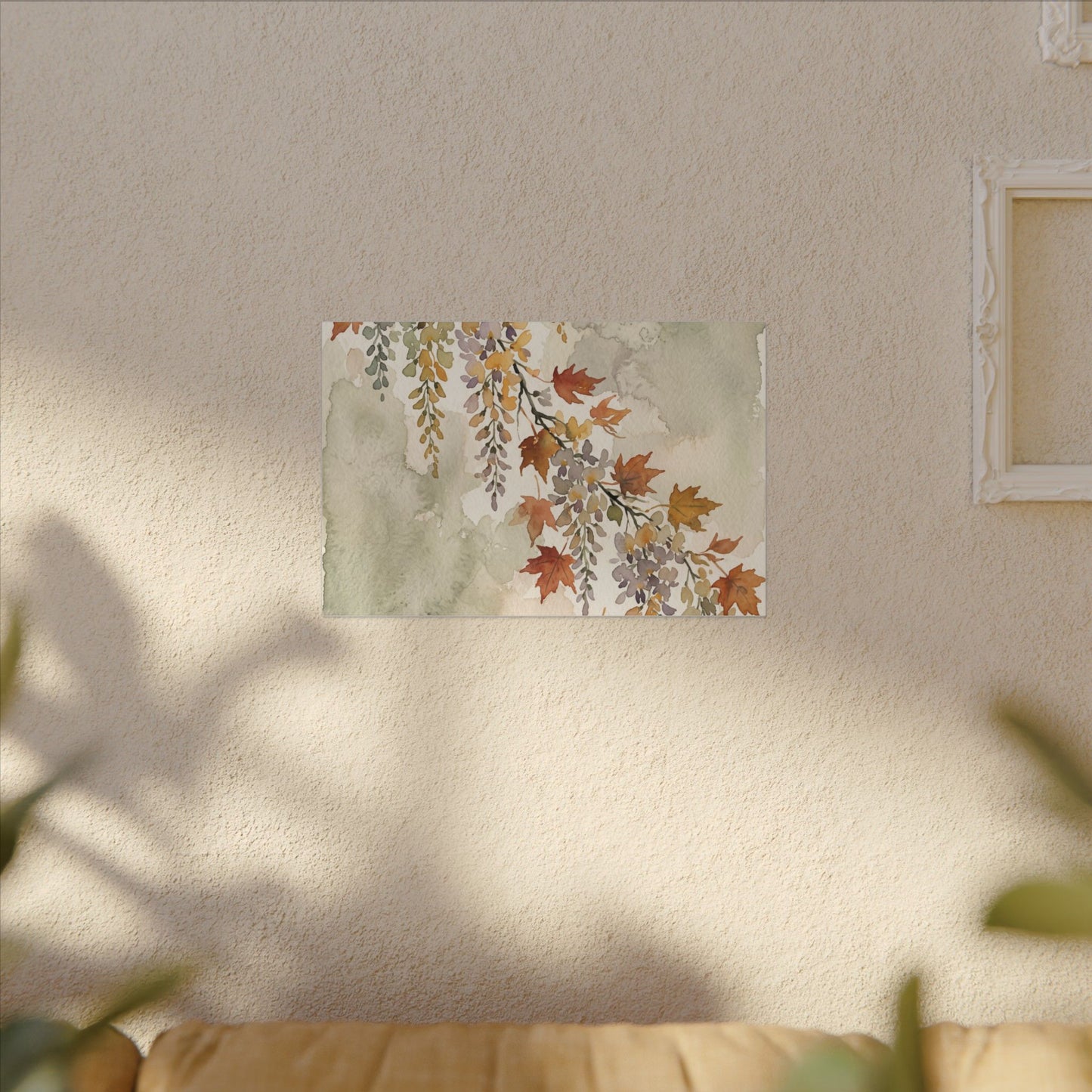 Ma Wisteria Canvas Art - Japandi Watercolor