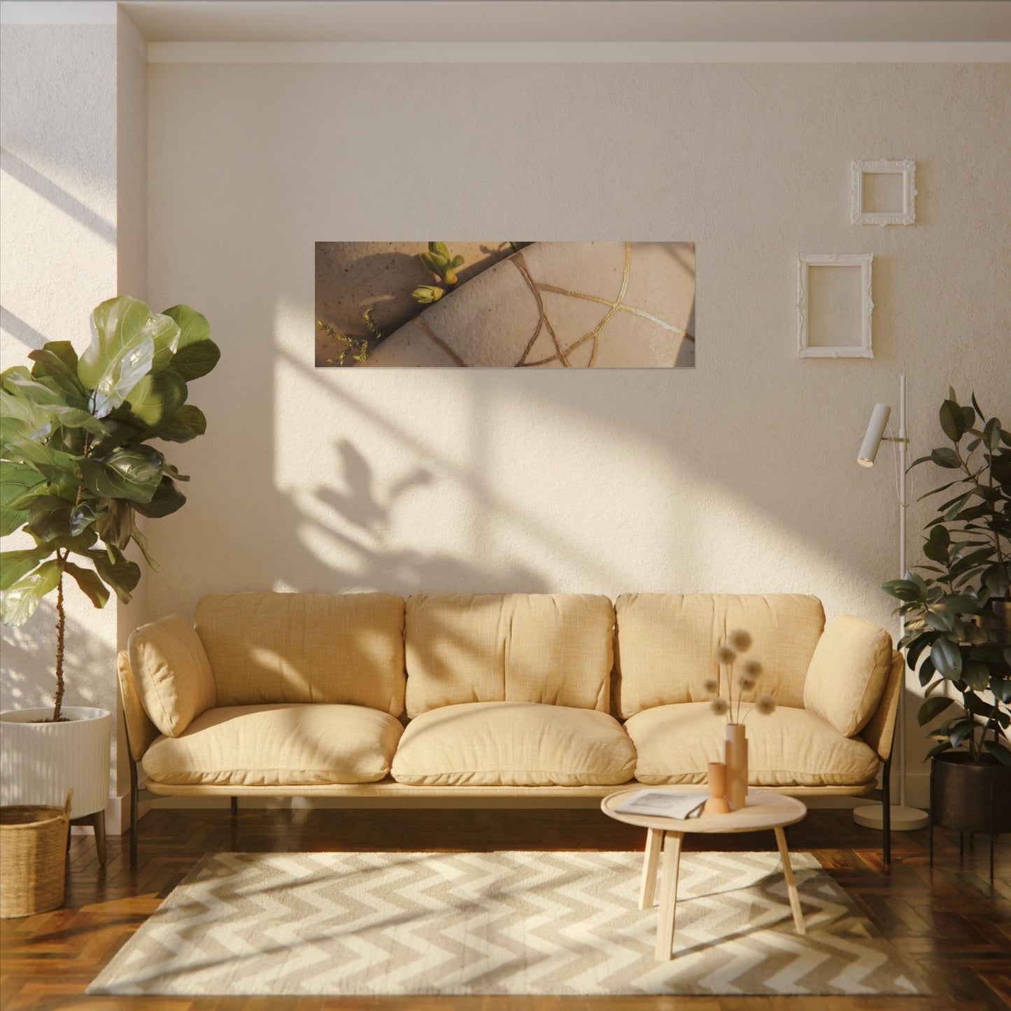 Spring Broken Pottery Gold Vein Canvas Art | Beautiful Decor