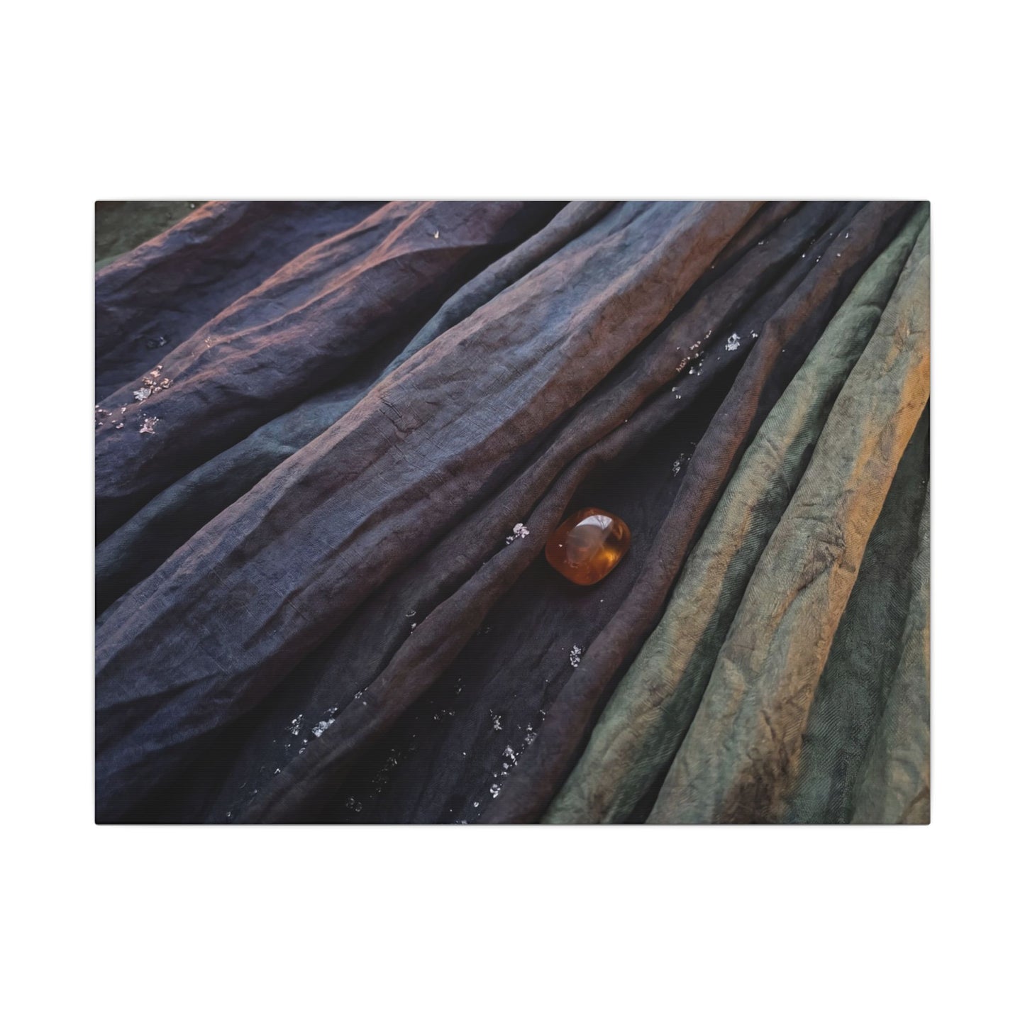Silk Drape Shadow Zen Canvas Art | Moody Dark Japandi Art