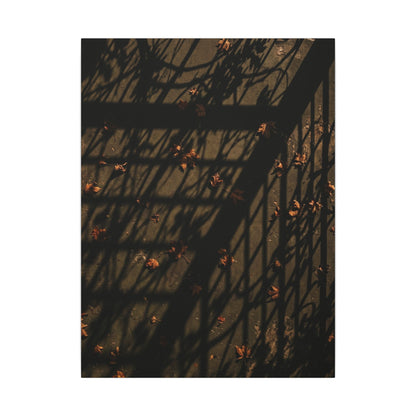 Dark Japandi Shadow Play in Golden Hour | Moody Minimal Canvas Art