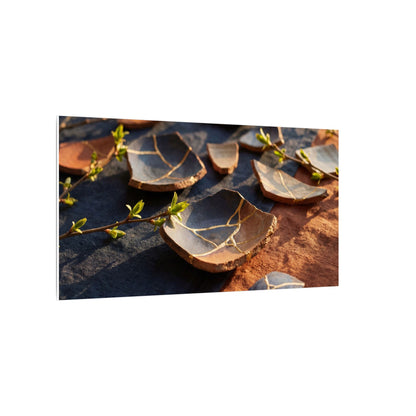 Spring Broken Pottery Gold Vein Canvas Art | Philosophical Decor