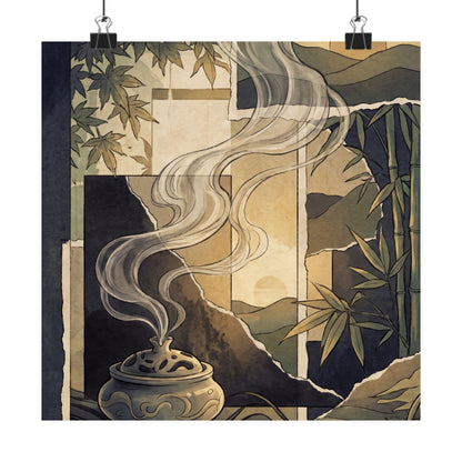 Incense Smoke Summer Wall Art Print | Zen Peaceful Design