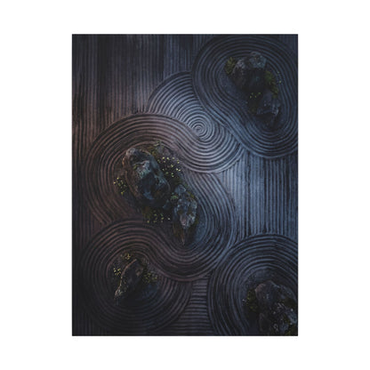 Spring Rock Garden Charcoal Ink Canvas Art | Bold Decor