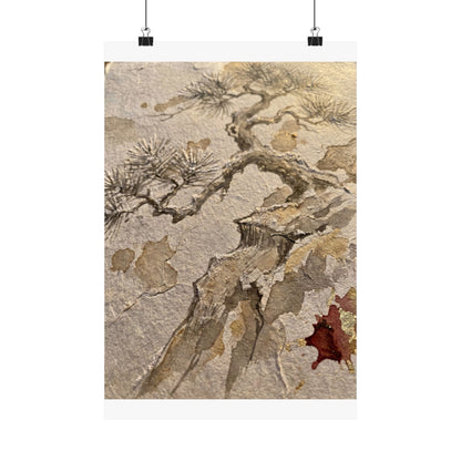 Pine Tree Winter Wall Art Print | Japandi Elegant Design
