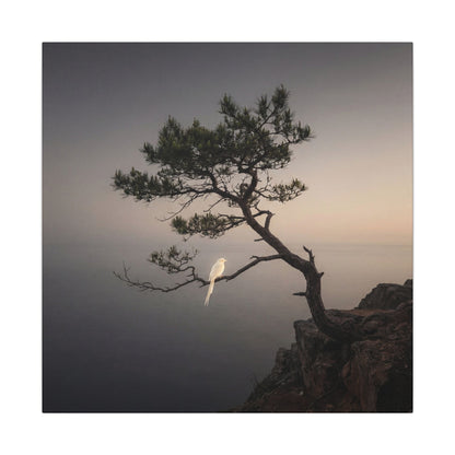 Dawn Pine Tree Canvas Art - Dark Japandi Datsuzoku