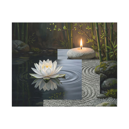 Candlelight Lotus Flower Canvas Art - Zen Kanso