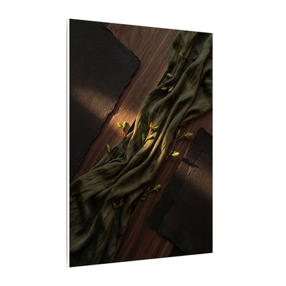 Silk Drape Canvas Art | Spring Dark Japandi Dark Texture Art