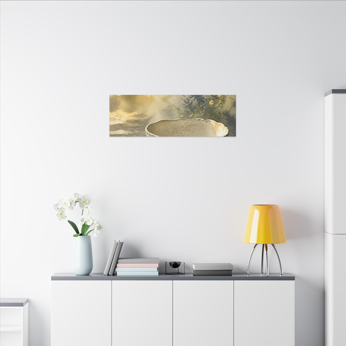 Cozy Ceramic Bowl Canvas Art - Watercolor Japandi