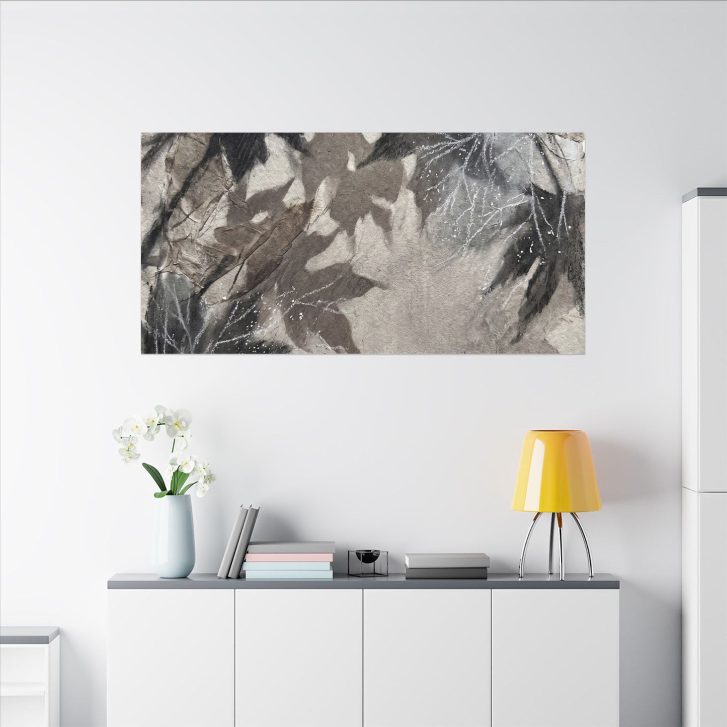 Shadow Play Texture Canvas Art | Cozy Japandi Art