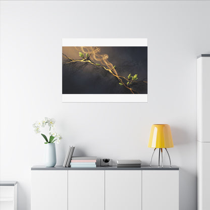 Spring Incense Smoke Gold Vein Canvas Art | Healing Decor
