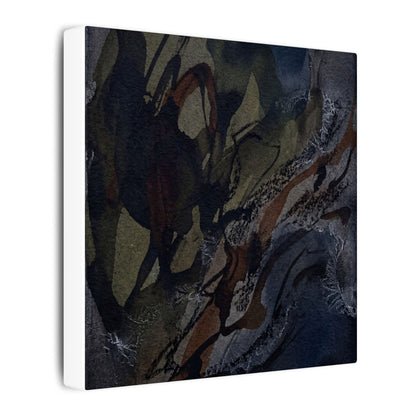 Shadow Play Winter Canvas Art | Dark Japandi Luxurious Design