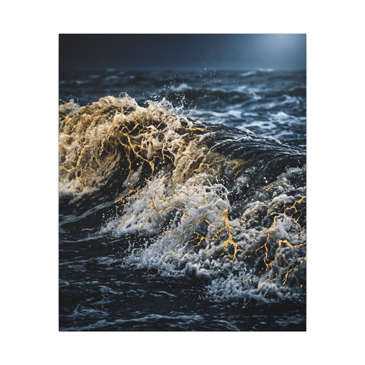 Ocean Wave Winter Canvas Art | Kintsugi Artful Design