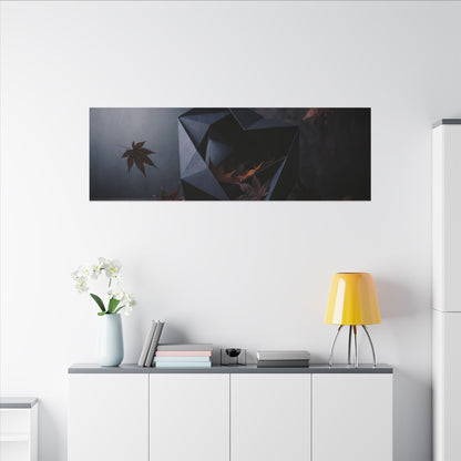 Dark Japandi Paper Fold in Dawn | Shadow Zen Canvas Art