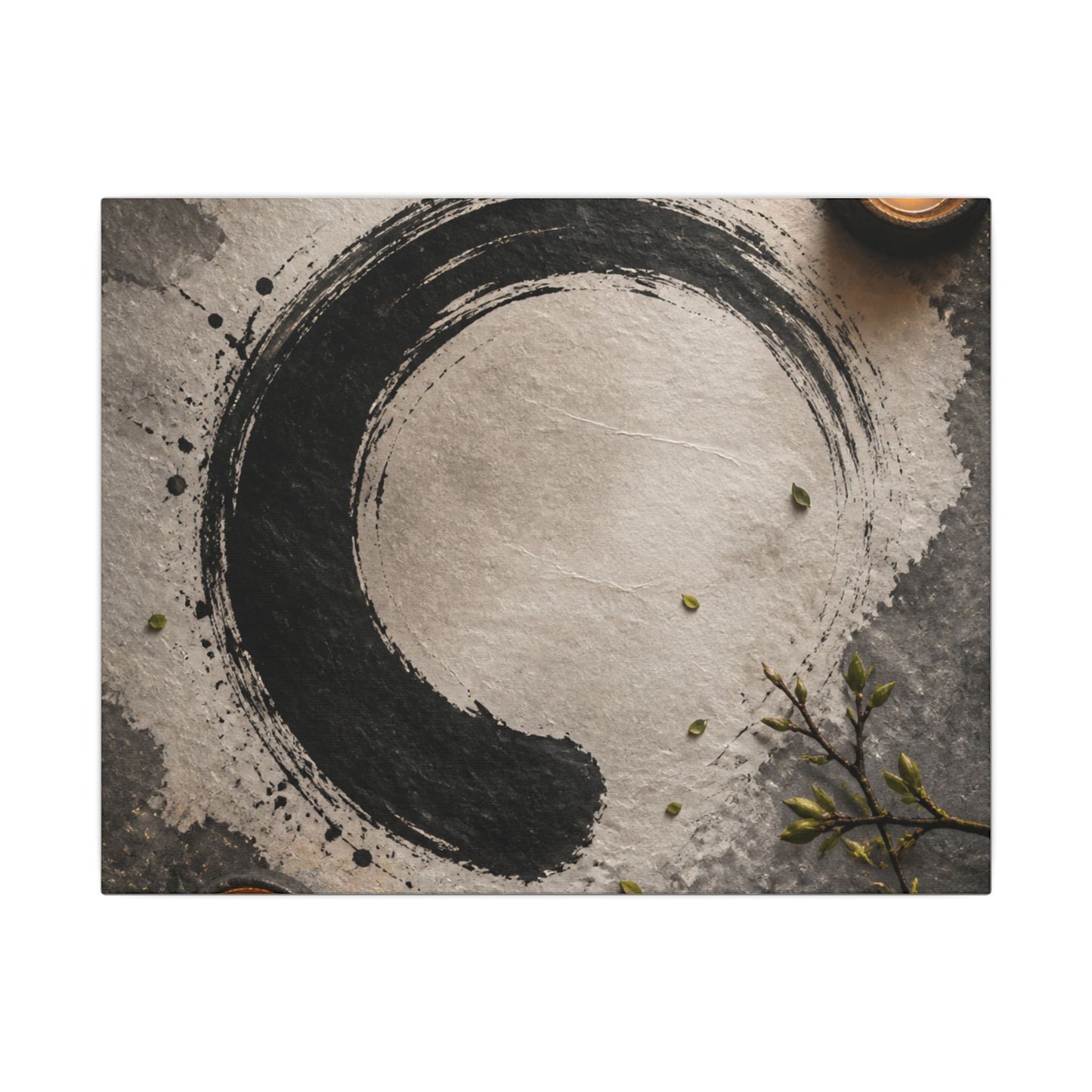 Candlelight Ink Brushstroke Canvas Art - Zen Ma