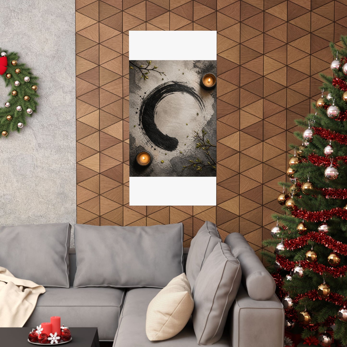 Peaceful Ink Brushstroke Wall Art Print - Enso Zen