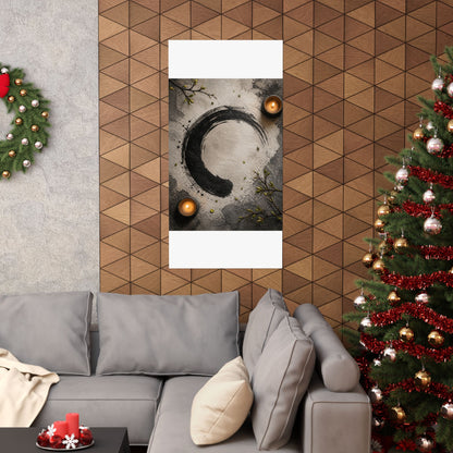 Peaceful Ink Brushstroke Wall Art Print - Enso Zen